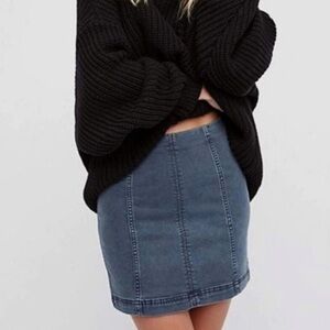 NWT Free People Modern Femme Denim Mini Skirt in Westminster Blue